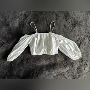 White Zara off shoulder crop top